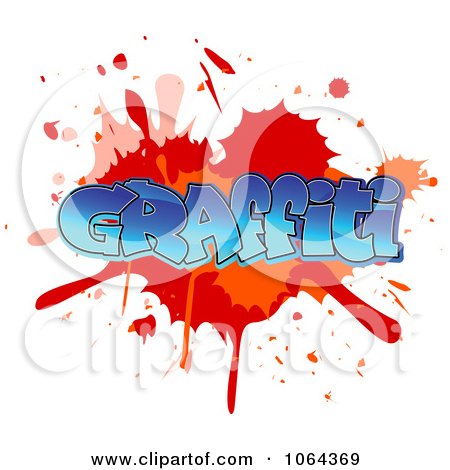 Clipart Comic Splatter With Graffiti Text - Royalty Free Vector Illustration by Vector Tradition SM