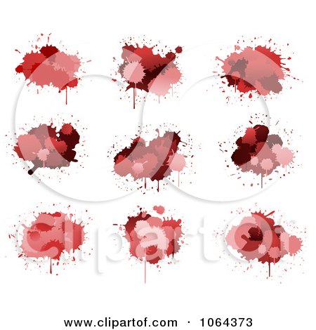 Clipart Red Splatters Digital Collage 1 - Royalty Free Vector Illustration by Vector Tradition SM