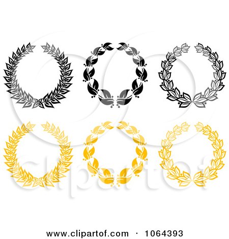 Clipart Laurel Wreaths Digital Collage 4 - Royalty Free Vector Illustration by Vector Tradition SM