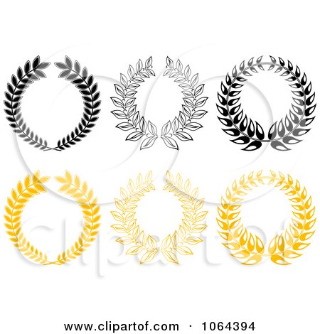 Clipart Laurel Wreaths Digital Collage 3 - Royalty Free Vector Illustration by Vector Tradition SM