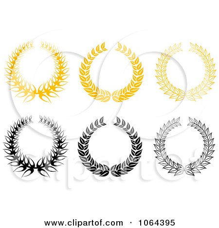 Clipart Laurel Wreaths Digital Collage 2 - Royalty Free Vector Illustration by Vector Tradition SM
