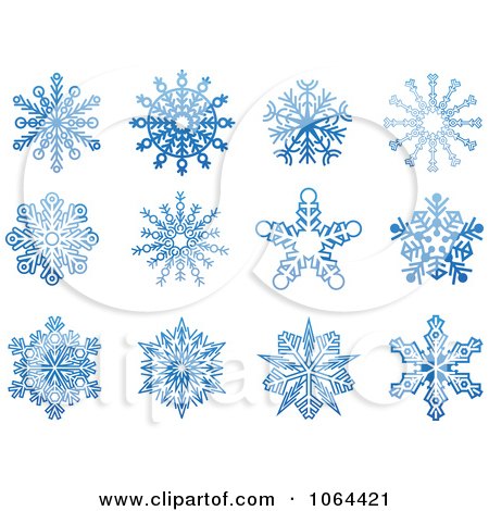 Clipart Blue Snowflakes Digital Collage 2 - Royalty Free Vector Illustration by Vector Tradition SM