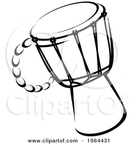 Clipart Drum In Black And White - Royalty Free Vector Illustration by Vector Tradition SM