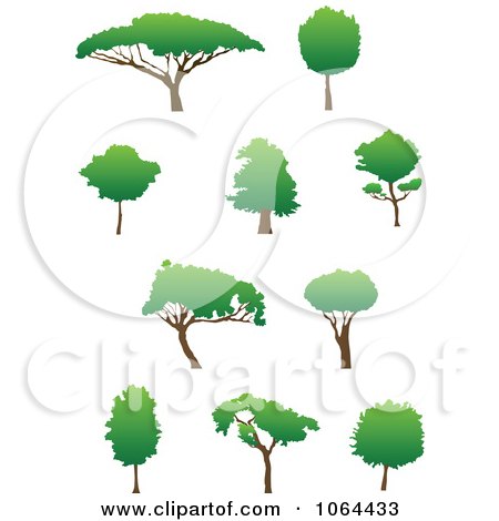 Clipart Trees Digital Collage - Royalty Free Vector Illustration by Vector Tradition SM