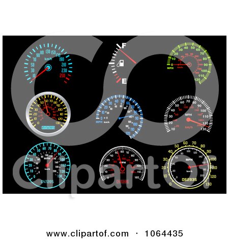 Clipart Speedometers Digital Collage - Royalty Free Vector Illustration by Vector Tradition SM