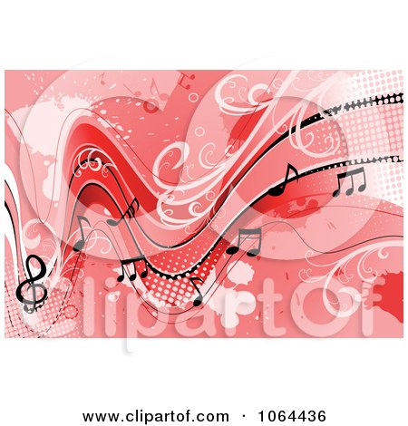 Clipart Red Music Background 2 - Royalty Free Vector Illustration by Vector Tradition SM