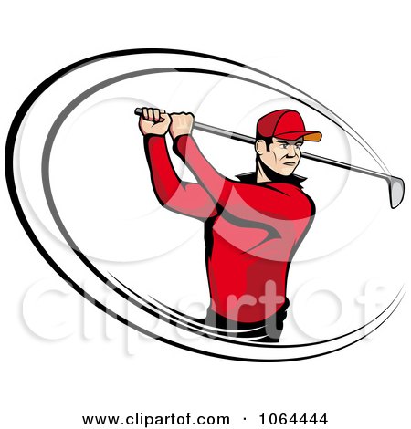 Clipart Golfer Swinging - Royalty Free Vector Illustration by Vector Tradition SM