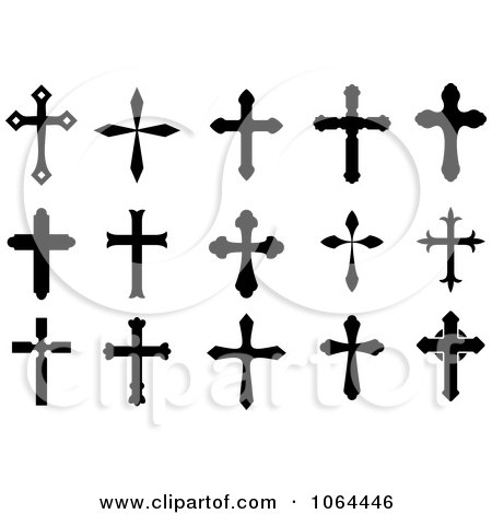 Clipart Black Crosses Digital Collage 2 - Royalty Free Vector Illustration by Vector Tradition SM