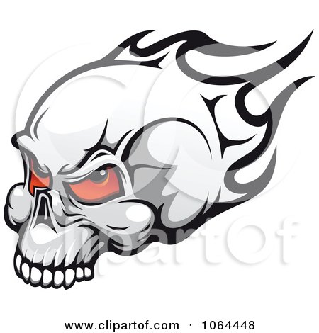 Clipart Flaming Skull With Red Eyes - Royalty Free Vector Illustration by Vector Tradition SM