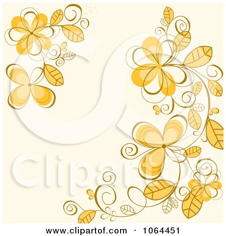 Clipart Yellow And Beige Floral Background - Royalty Free Vector Illustration by Vector Tradition SM