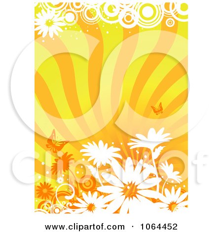 Clipart Orange Floral Background 9 - Royalty Free Vector Illustration by Vector Tradition SM