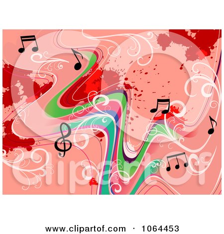 Clipart Red Music Background 1 - Royalty Free Vector Illustration by Vector Tradition SM