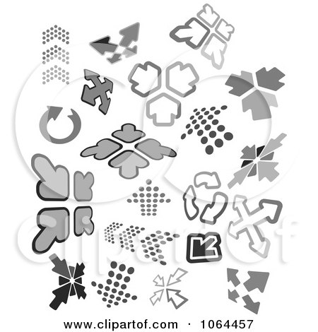 Clipart Gray Arrows Digital Collage - Royalty Free Vector Illustration by Vector Tradition SM