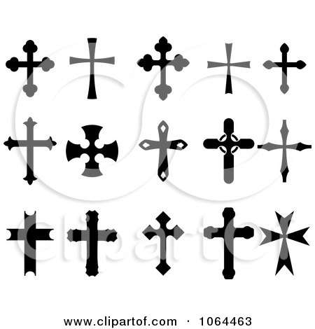 Clipart Black Crosses Digital Collage 1 - Royalty Free Vector Illustration by Vector Tradition SM
