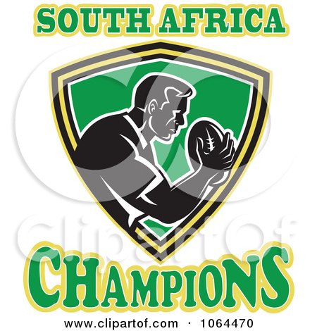 Clipart South African Champions Rugby Player Shield - Royalty Free Vector Illustration by patrimonio