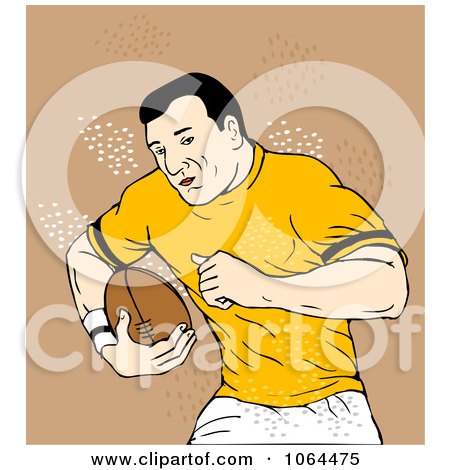 Clipart Rugby Player Running - Royalty Free Vector Illustration by patrimonio