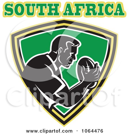 Clipart South African Rugby Player Shield - Royalty Free Vector Illustration by patrimonio
