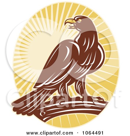 Clipart Perched Eagle And Rays - Royalty Free Vector Illustration by patrimonio