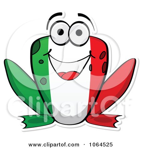 Clipart Italian Flag Frog - Royalty Free Vector Illustration by Andrei Marincas