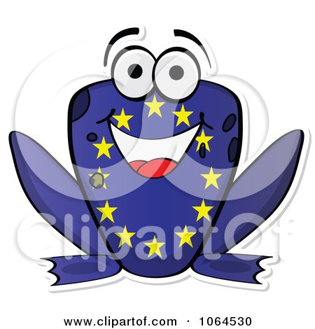 Clipart European Flag Frog - Royalty Free Vector Illustration by Andrei Marincas