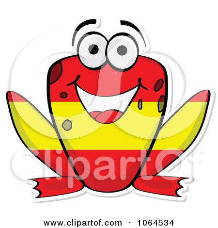Clipart Spanish Flag Frog - Royalty Free Vector Illustration by Andrei Marincas
