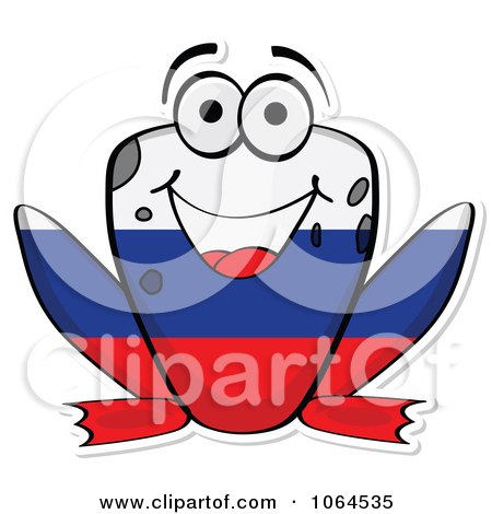 Clipart Russian Flag Frog - Royalty Free Vector Illustration by Andrei Marincas
