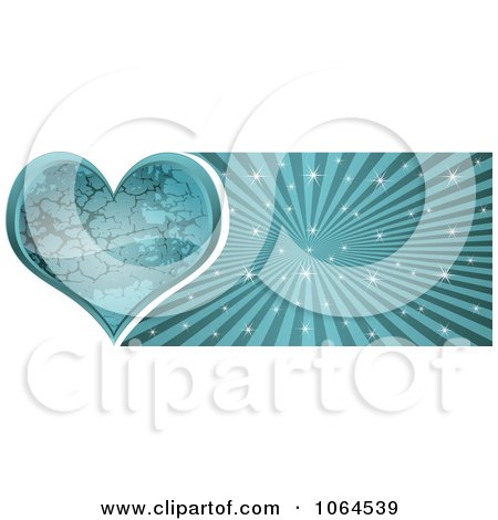 Clipart Blue Stone Heart Banner - Royalty Free Vector Illustration by Andrei Marincas