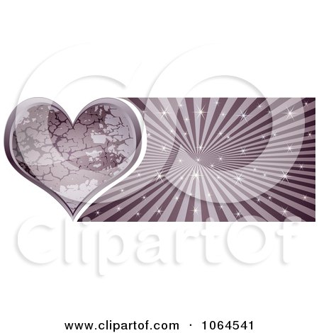 Clipart Purple Stone Heart Banner - Royalty Free Vector Illustration by Andrei Marincas