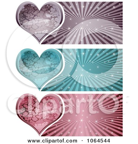 Clipart Stone Heart Banners Digital Collage - Royalty Free Vector Illustration by Andrei Marincas