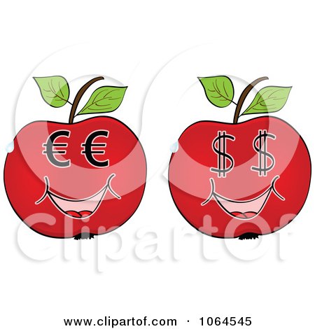 Clipart Red Currency Apples - Royalty Free Vector Illustration by Andrei Marincas