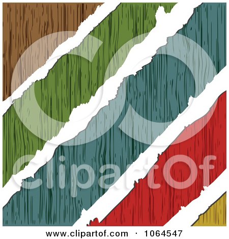 Clipart Torn Colorful Wood Grains - Royalty Free Vector Illustration by Andrei Marincas