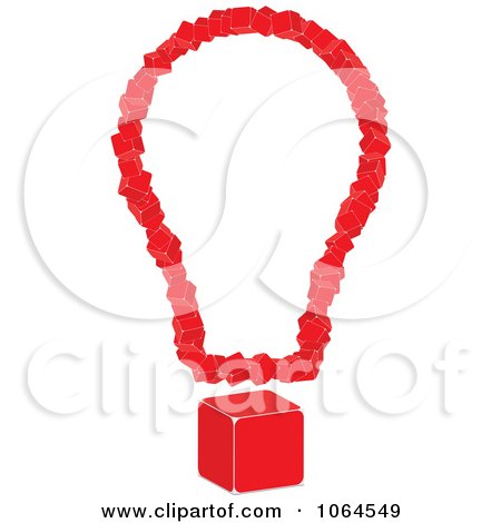 Clipart 3d Light Bulb Of Red Cubes - Royalty Free Vector Illustration by Andrei Marincas