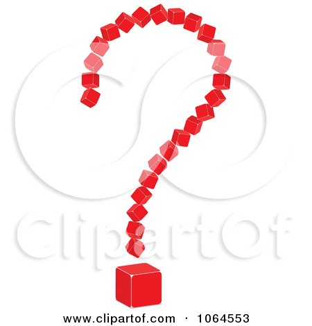 Clipart 3d Red Cube Question Mark - Royalty Free Vector Illustration by Andrei Marincas