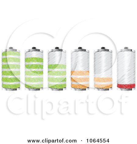 Clipart Scribbled Batteries - Royalty Free Vector Illustration by Andrei Marincas
