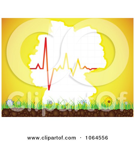 Clipart Heartbeart German Map Sun Over Grass - Royalty Free Vector Illustration by Andrei Marincas