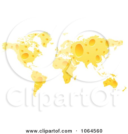 Clipart Cheese World Map - Royalty Free Vector Illustration by Andrei Marincas
