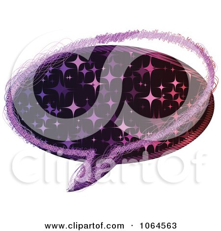Clipart Purple Sparkle Chat Bubble - Royalty Free Vector Illustration by Andrei Marincas