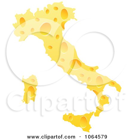 Clipart Cheese Map Of Italy - Royalty Free Vector Illustration by Andrei Marincas
