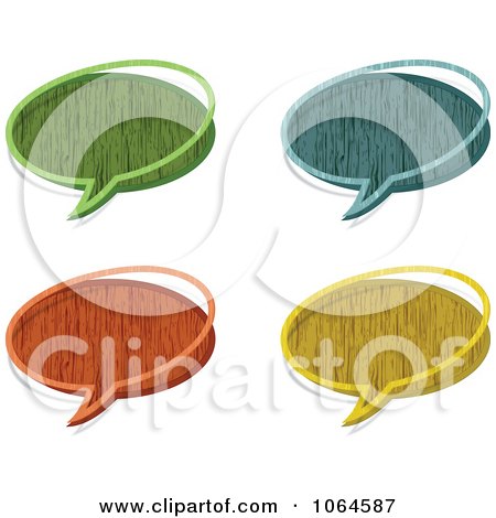 Clipart Colorful Wooden Chat Bubbles - Royalty Free Vector Illustration by Andrei Marincas