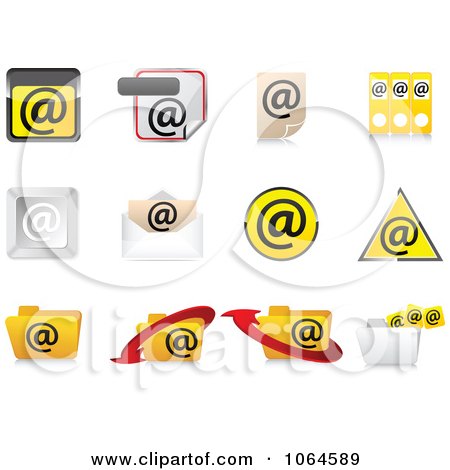 Clipart 3d Email Icons - Royalty Free Vector Illustration by Andrei Marincas