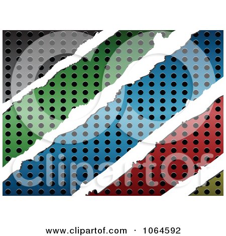 Clipart Colorful Metal Grid Tears - Royalty Free Vector Illustration by Andrei Marincas