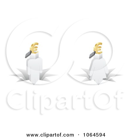 Clipart 3d People With Euro Heads - Royalty Free Vector Illustration by Andrei Marincas