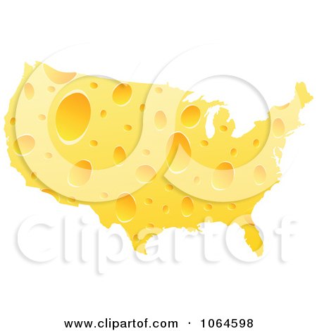 Clipart American Cheese Map - Royalty Free Vector Illustration by Andrei Marincas