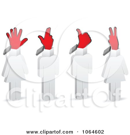 Clipart 3d People With Hand Heads - Royalty Free Vector Illustration by Andrei Marincas