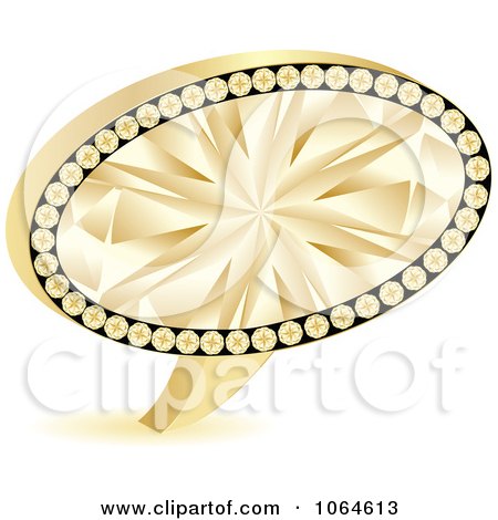 Clipart Golden Chat Bubble - Royalty Free Vector Illustration by Andrei Marincas