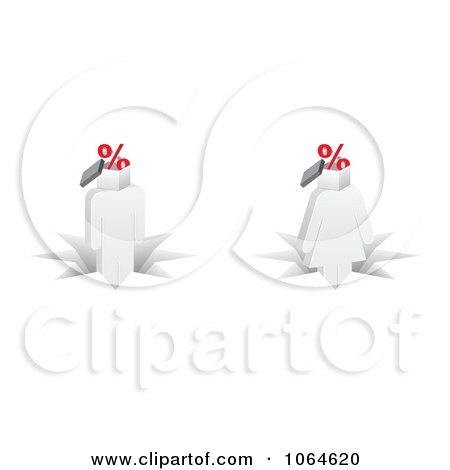 Clipart 3d People With Percent Heads - Royalty Free Vector Illustration by Andrei Marincas