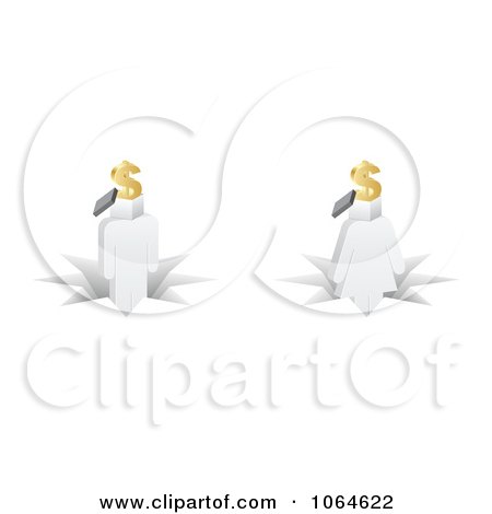 Clipart 3d People With Dollar Heads - Royalty Free Vector Illustration by Andrei Marincas