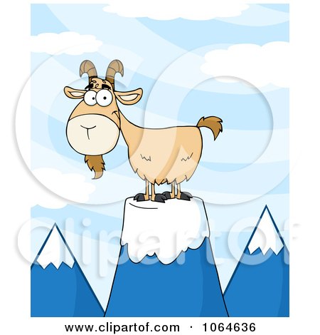 Clipart Goat On A Mountain - Royalty Free Vector Illustration by Hit Toon