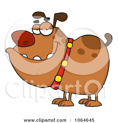 Clipart Brown Bulldog - Royalty Free Vector Illustration by Hit Toon