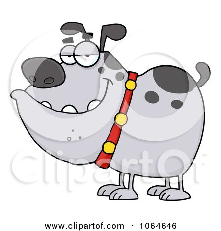 Clipart Gray Bulldog - Royalty Free Vector Illustration by Hit Toon
